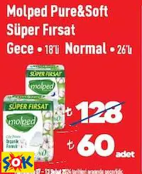 MOLPED PURE&SOFT SÜPER FIRSAT GECE 18’Lİ NORMAL 26’LI PED